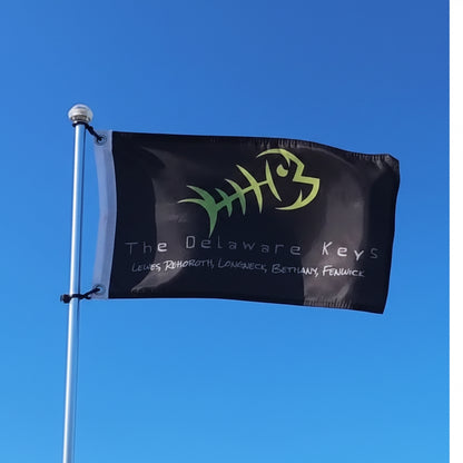 12X18  Flag Black Bonefish Flag- Green fish